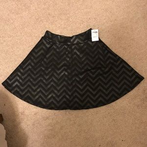 Charlotte Russe Black Leather Patterned Skirt